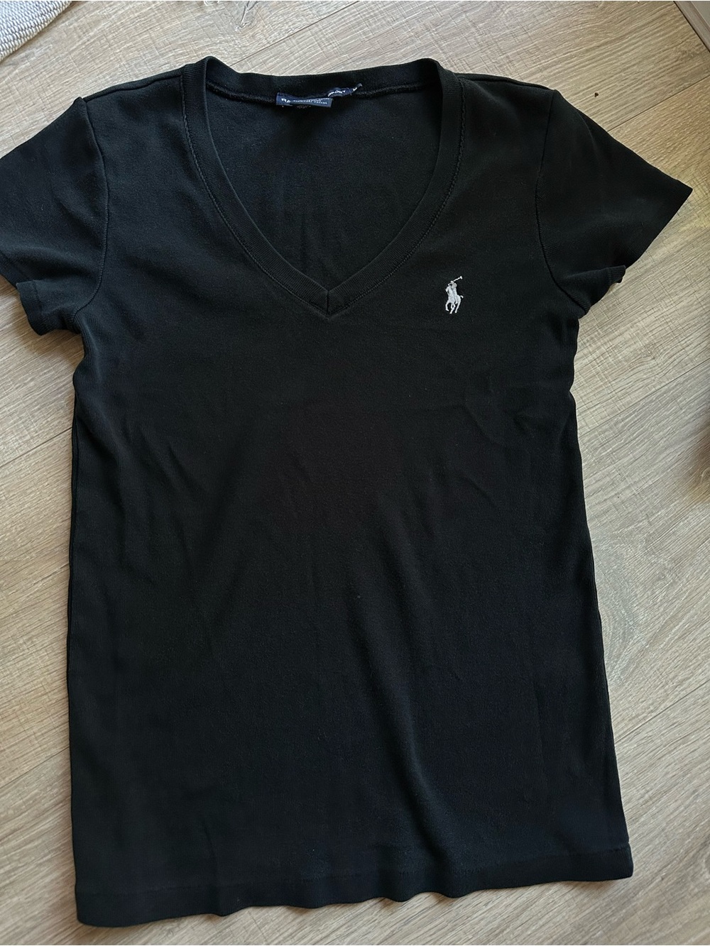 Ralph Lauren Women’s Black V-Neck Polo Tee